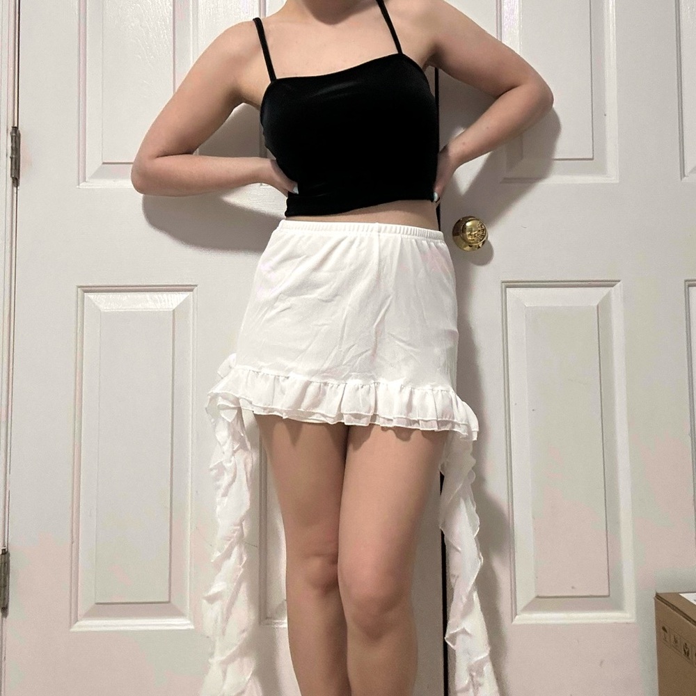 Elegant White Ruffle Skirt